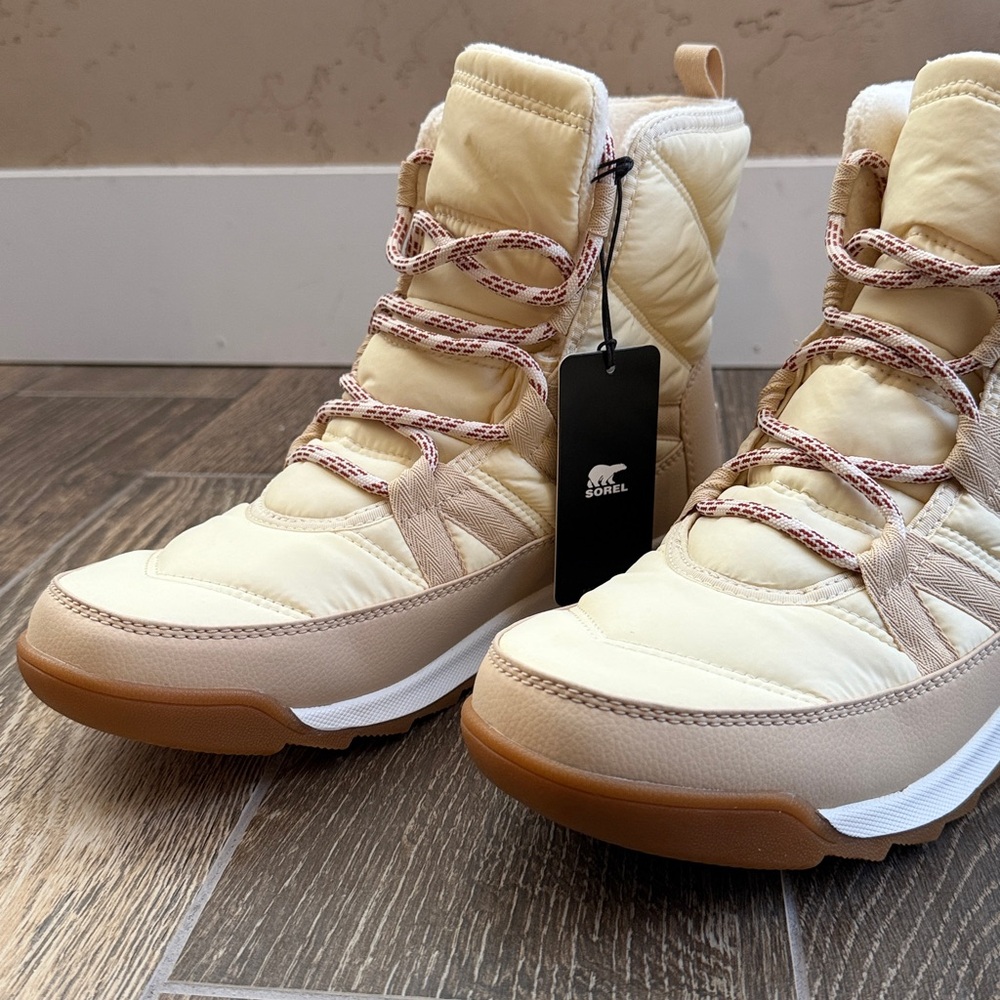 SOREL Women's Honey White Whitney II Plus Lace Waterproof Boots—10 - Picture 3 of 16